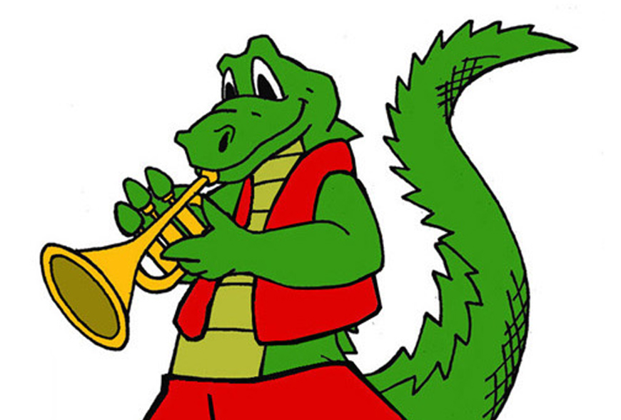 Gator Playing Trumpet